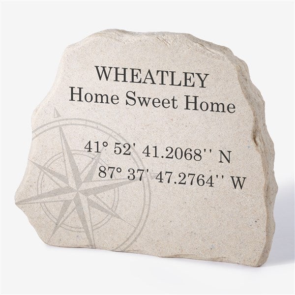 Latitude & Longitude Personalized Standing Garden Stone  - 36091