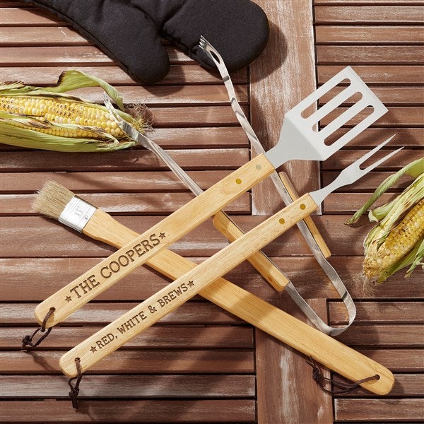 Patriotic Grilling Personalized BBQ Utensil Set - 36099