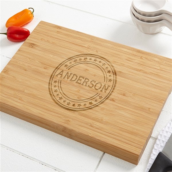 Patriotic Plaid Personalized Bamboo Cutting Boards - 36101
