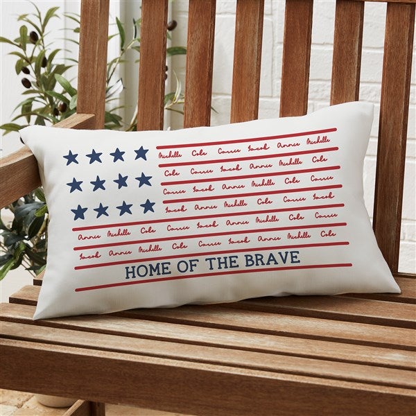 Family Name Flag Personalized Outdoor Throw Pillows - 36106