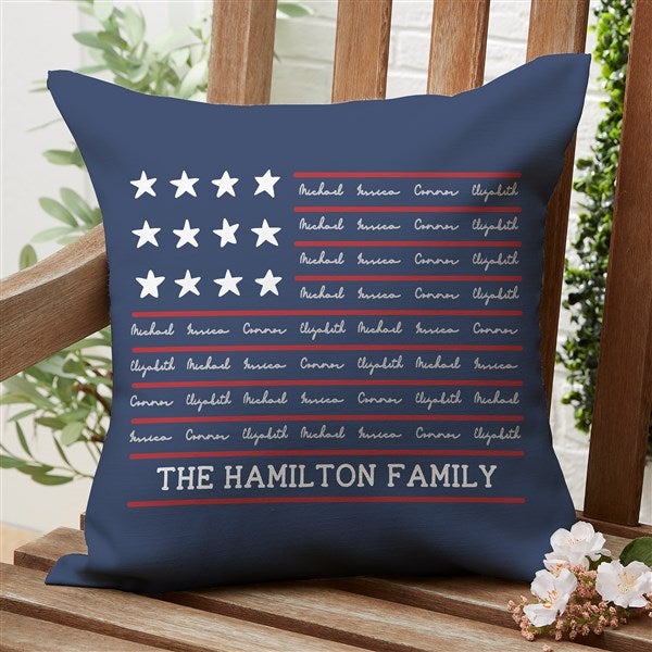 Family Name Flag Personalized Outdoor Throw Pillows - 36106