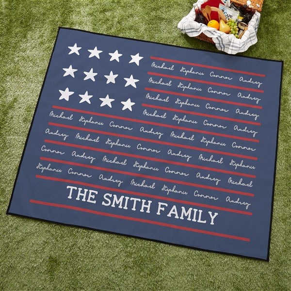 Family Name Flag Personalized Picnic Blanket  - 36109