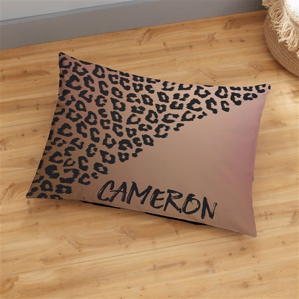 Leopard Print Personalized Floor Pillow  - 36137