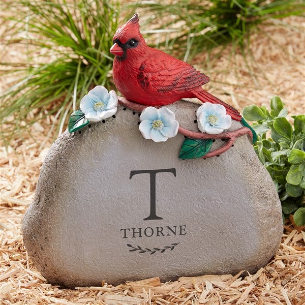 Family Laurel Personalized Cardinal Garden Stone With Sound  - 36152