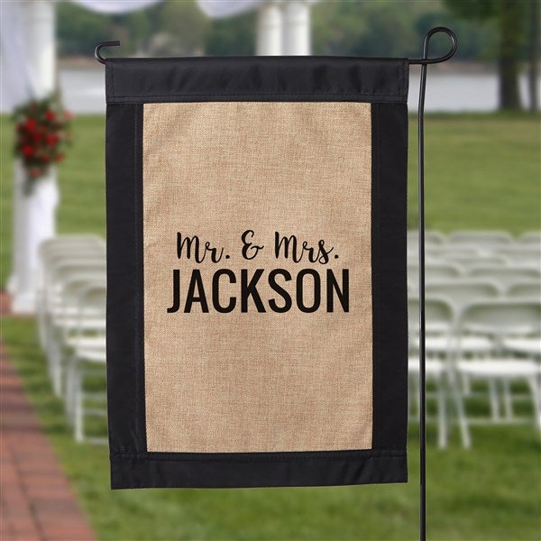 Wedding Couple Personalized Burlap Garden Flag - 36236