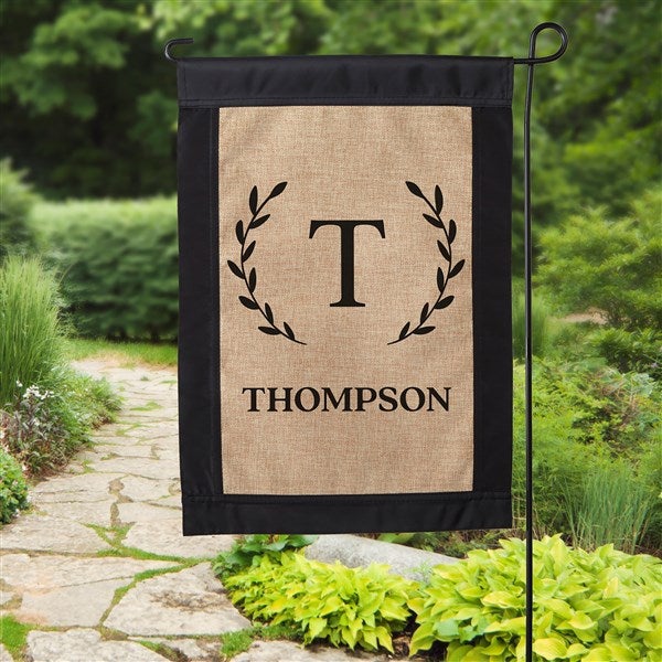 Laurel Initial Personalized Burlap Garden Flag - 36239