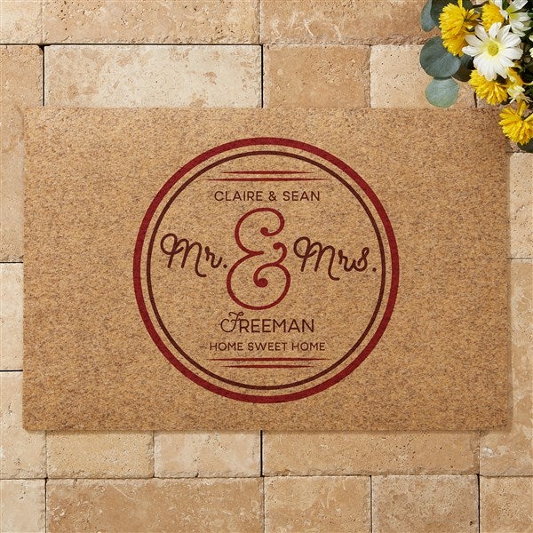 Personalized 18x27 Synthetic Coir Doormat - Circle of Love - 36249