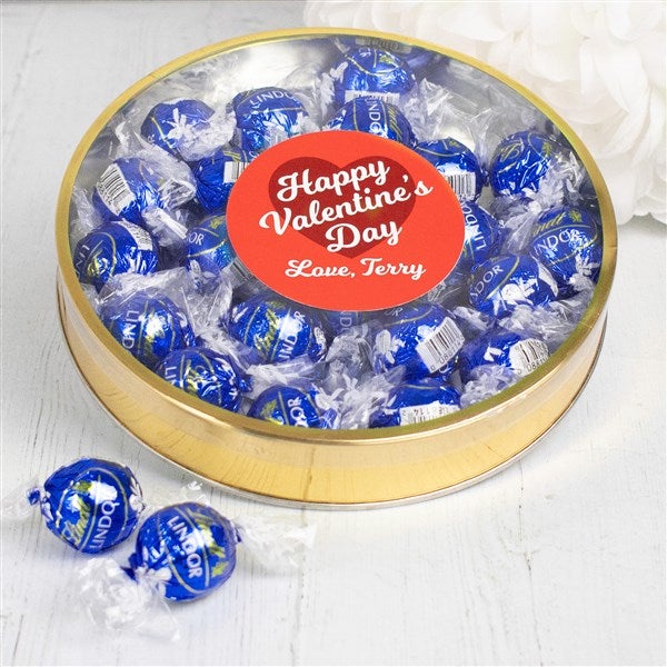 Happy Valentine's Day Personalized Lindt Truffles Gift Tins  - 36261D