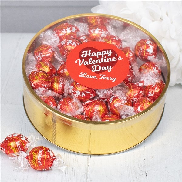 Happy Valentine's Day Personalized Lindt Truffles Gift Tins  - 36261D