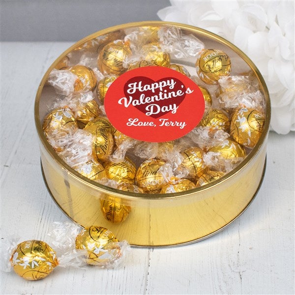 Happy Valentine's Day Personalized Lindt Truffles Gift Tins  - 36261D