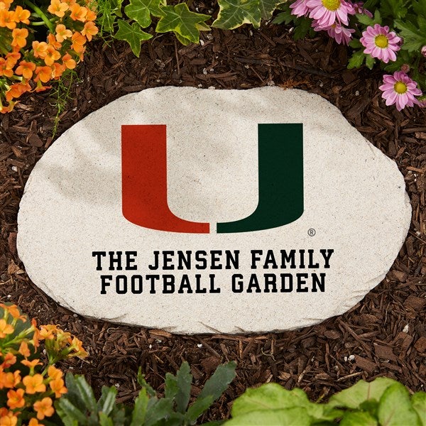 NCAA Miami Hurricanes Personalized Round Garden Stone  - 36269