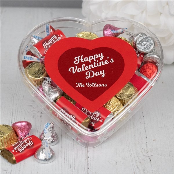 Happy Valentine's Day Personalized Heart with Hershey's & Reese's Mix  - 36287D