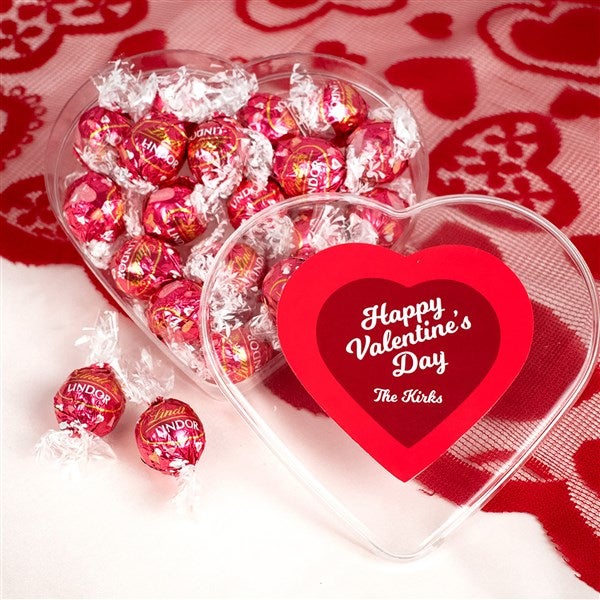 Happy Valentine's Day Personalized Heart with Lindor Truffles - 36288D