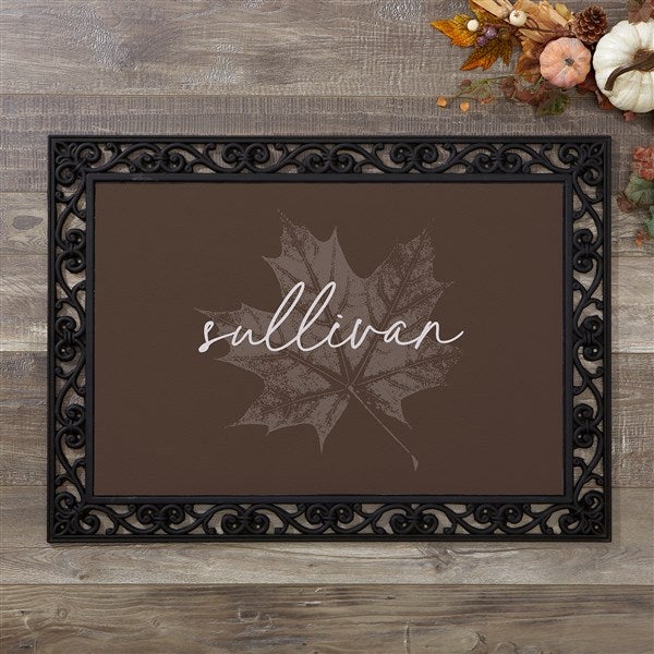 Stamped Leaves Personalized Fall Doormats - 36357