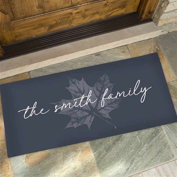 Stamped Leaves Personalized Fall Doormats - 36357