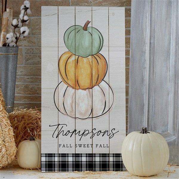 Personalized Standing Wood Sign - Family Pumpkin Patch - 36368