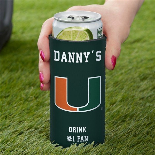 NCAA Miami Hurricanes Personalized Slim Can Cooler - 36415
