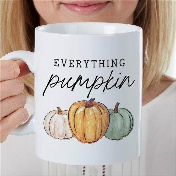 Personalized Oversized Coffee Mug - Fall Family Pumpkins - 36417