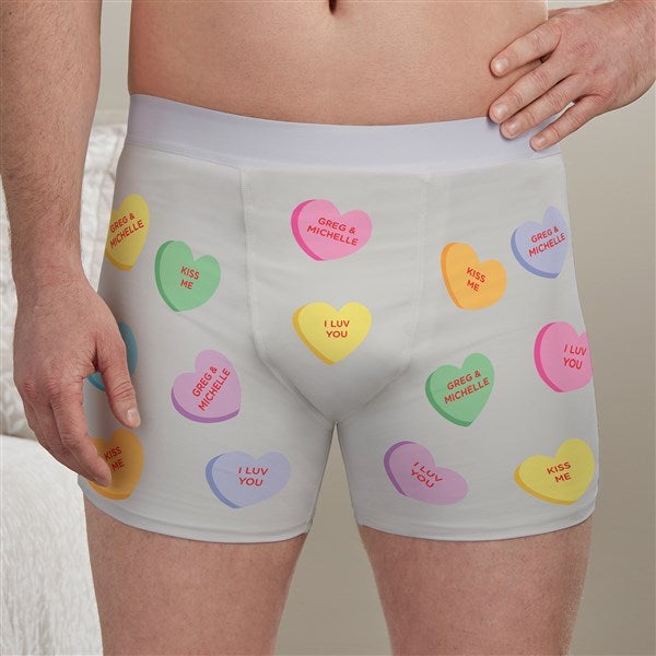 Personalised mens tight boxer briefs  I have a heart on for your name valentines