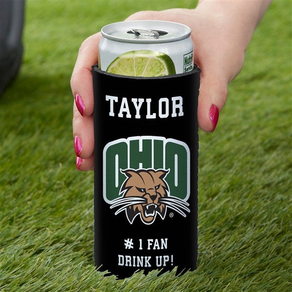 NCAA Ohio Bobcats Personalized Slim Can Cooler - 36434