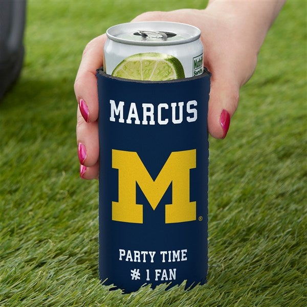 NCAA Michigan Wolverines Personalized Slim Can Cooler  - 36442
