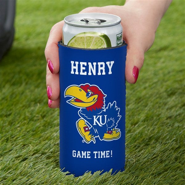 NCAA Kansas Jayhawks Personalized Slim Can Cooler  - 36449