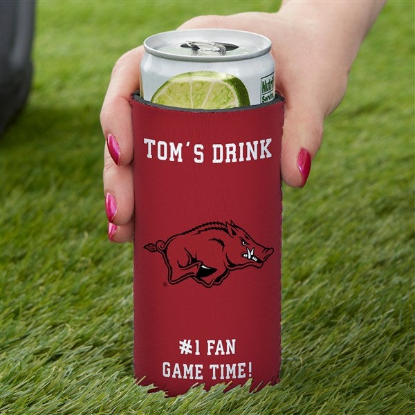 NCAA Arkansas Razorbacks Personalized Slim Can Cooler  - 36455