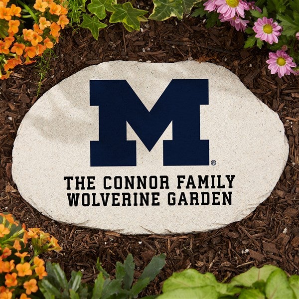 NCAA Michigan Wolverines Personalized Round Garden Stone  - 36524