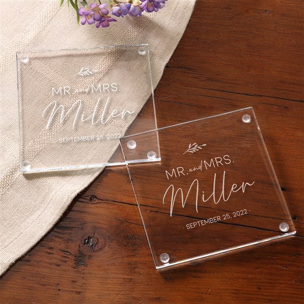 Engraved Glass Coaster - Natural Love - 36545