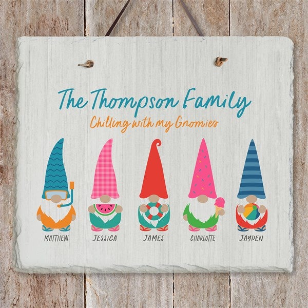 Summer Gnomes Personalized Slate Plaque  - 36565