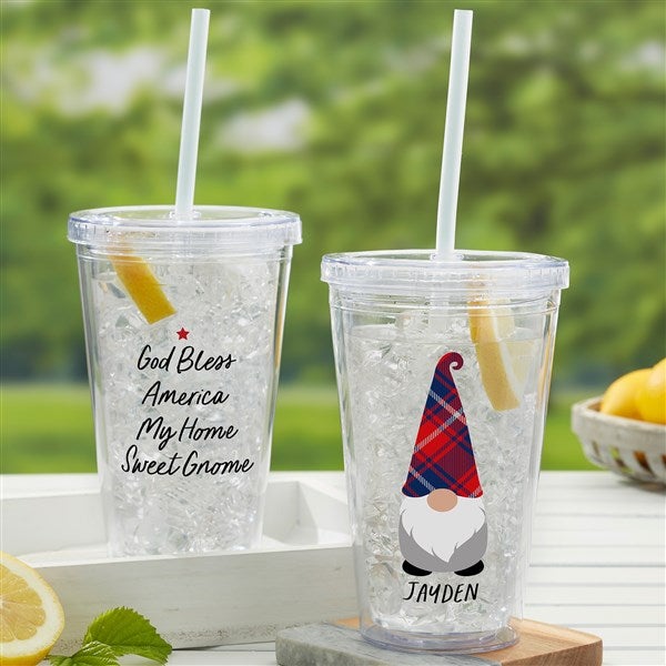 Patriotic Gnomes Personalized Acrylic Insulated Tumbler  - 36568