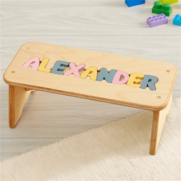 Child's step stool with name outlet