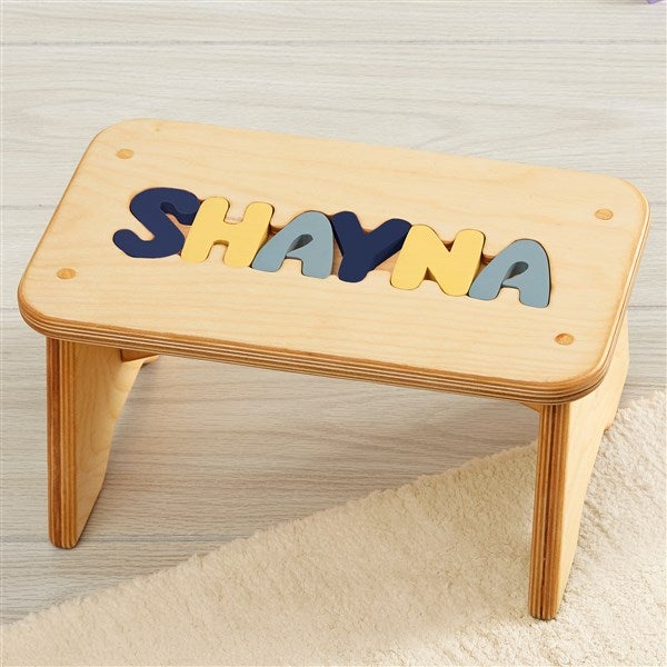 Navy Mix Name Personalized Name Puzzle Stools - 36614D