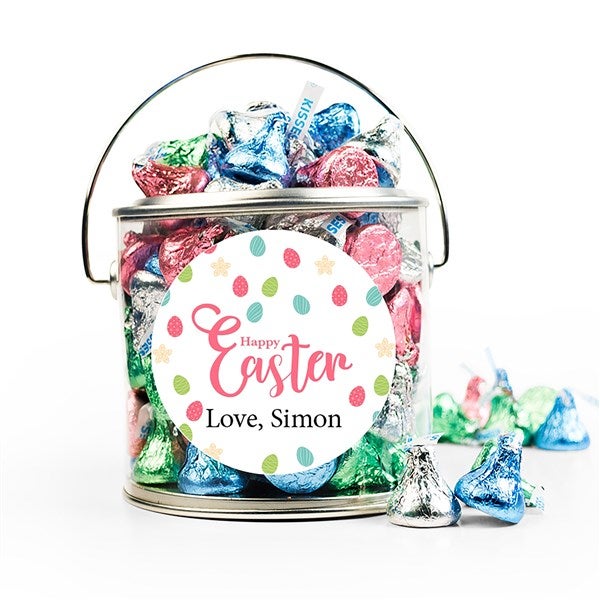 Happy Easter Personalized Paint Can with Hershey Kisses  - 36645D