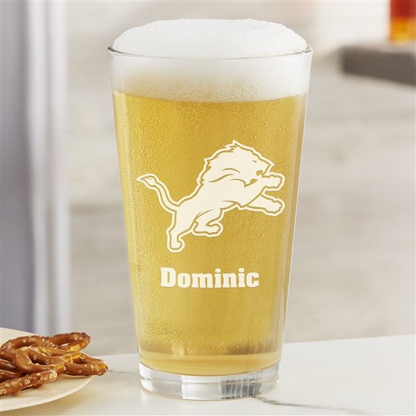NFL Detroit Lions Personalized Beer Glass - 36676