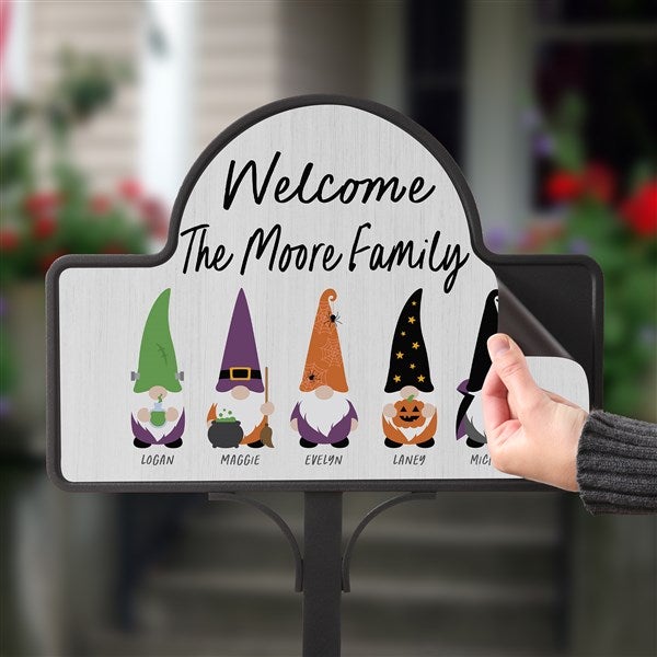 Personalized Magnetic Garden Sign - Halloween Gnome - 36720