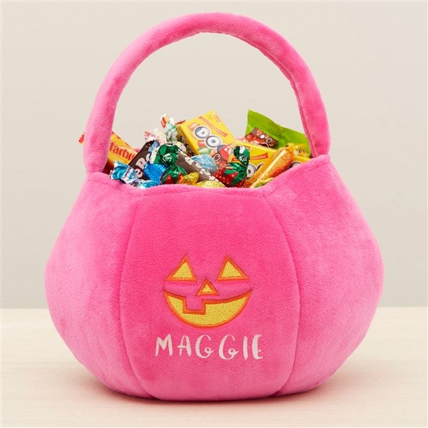 Jack-o'-Lantern Embroidered Plush Halloween Treat Bag  - 36760