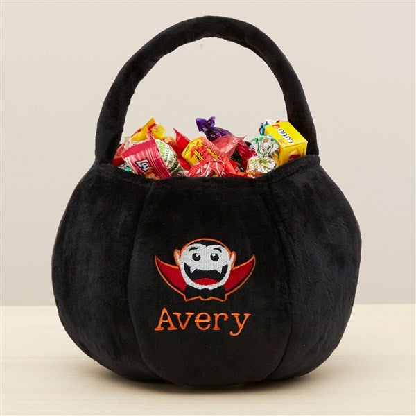 Vampire Embroidered Plush Halloween Treat Bag  - 36766