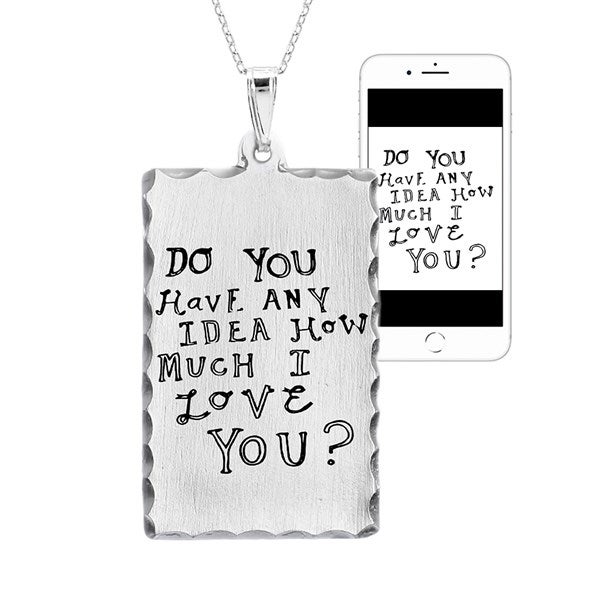 Personalized Handwritten Dog Tag Necklace  - 36772D