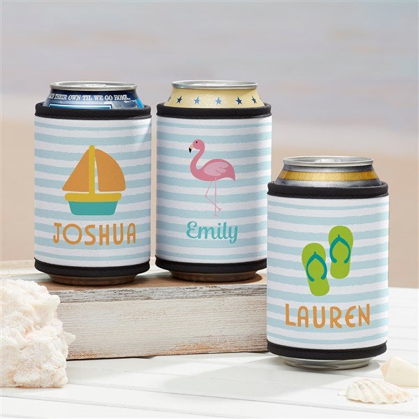 Beach Fun Personalized Beer Can & Bottle Wrap  - 36774