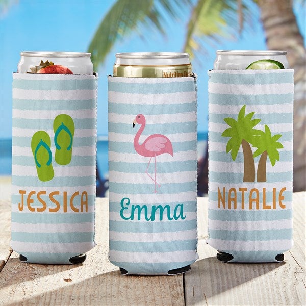 Beach Fun Personalized Skinny Can Wrap  - 36775