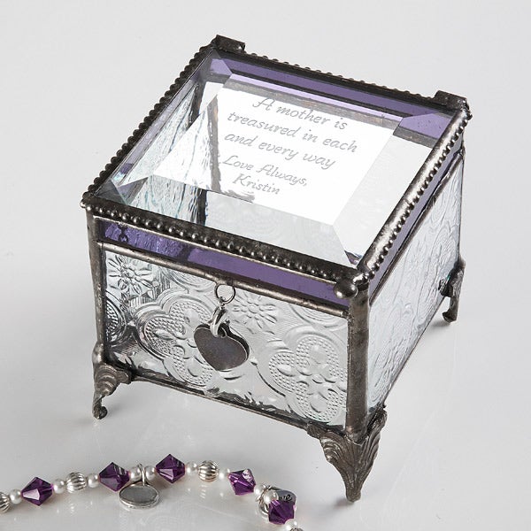Details about   Glass Jewelry Keepsake Trinket Vanity Dresser Box Inspiration Quote Ladies New 