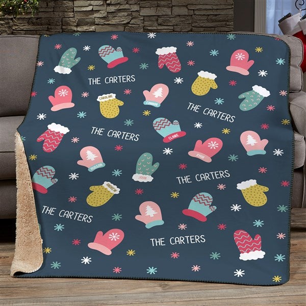 Warm Winter Wishes Personalized 60x80 Sherpa Blanket - On Sale Today!