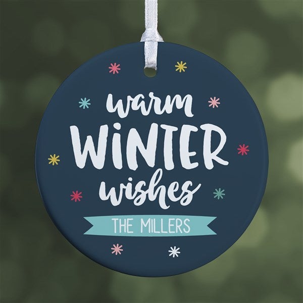 Personalized Holiday Ornament - Warm Winter Wishes - 36803