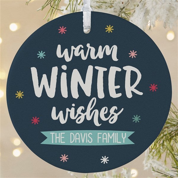 Personalized Holiday Ornament - Warm Winter Wishes - 36803