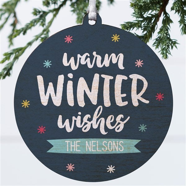 Personalized Holiday Ornament - Warm Winter Wishes - 36803