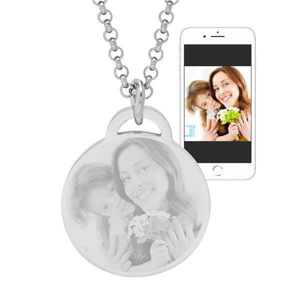 Personalized Photo Round Pendant Necklace  - 36819D