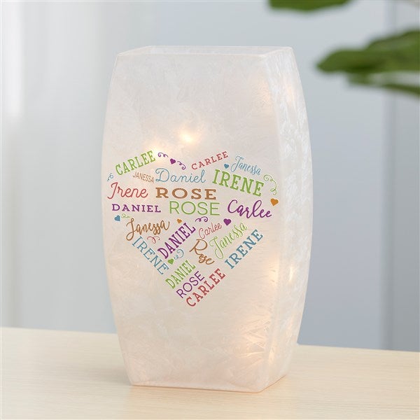 Personalized Small Frosted Tabletop Light - Close To Her Heart - 36820