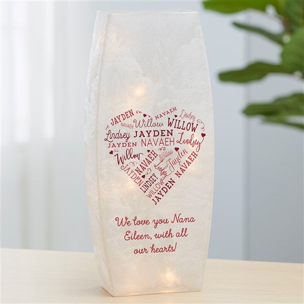 Personalized Small Frosted Tabletop Light - Close To Her Heart - 36820