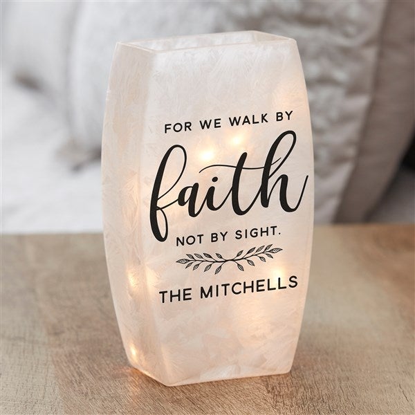 Personalized Frosted Tabletop Light - We Walk in Faith - 36825